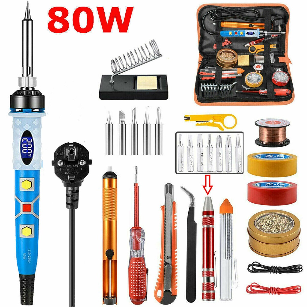 [2022 New Upgrade]80W 110V 220V Soldering Iron Kit Welding Tool Solder