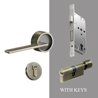 1 Set Simple Door Lock American Style Retro Bedroom Door Handle