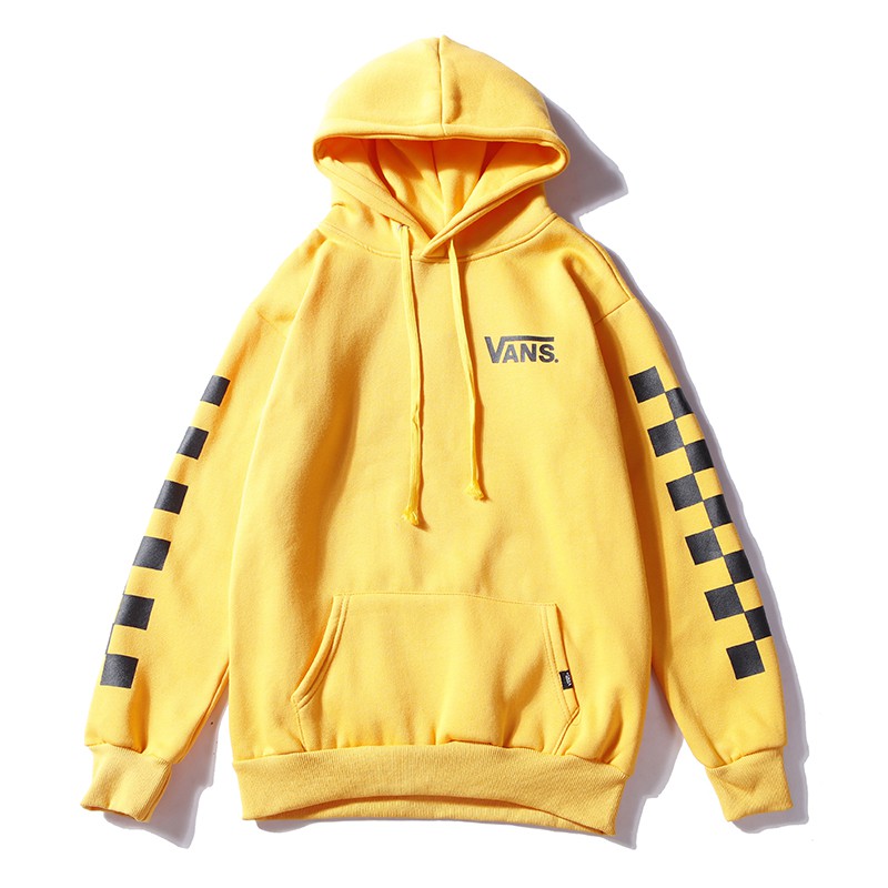 vans yellow checkerboard hoodie