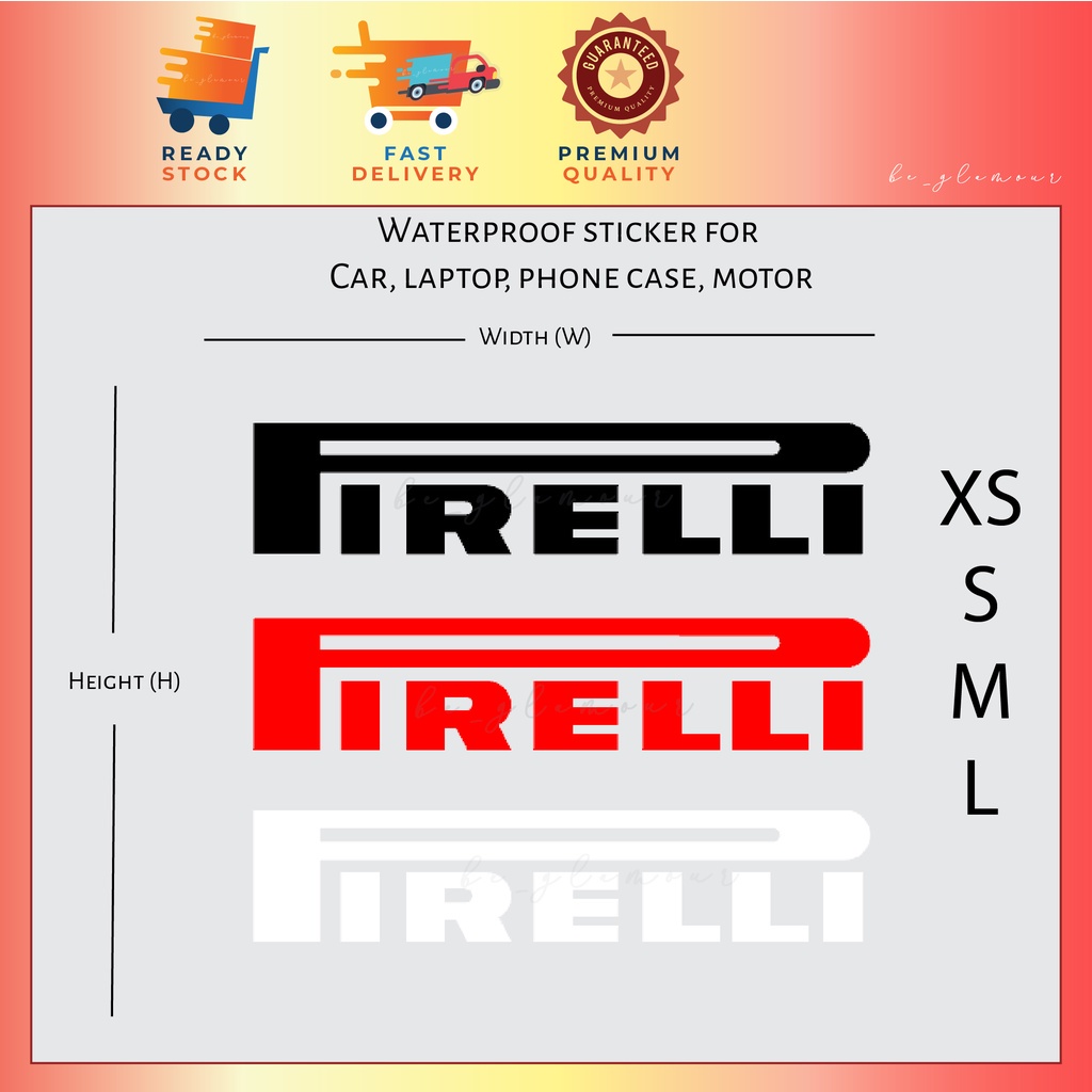 Pirelli Sticker Reflective stiker kereta motor racing tyre motorsport