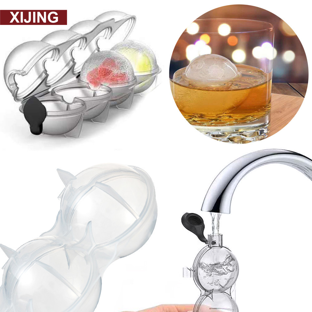 XJ-4 Hole Ice Hockey  Ice Maker Whisky Round Ice Hockey Mold Ice Grid Mold Ice Maker