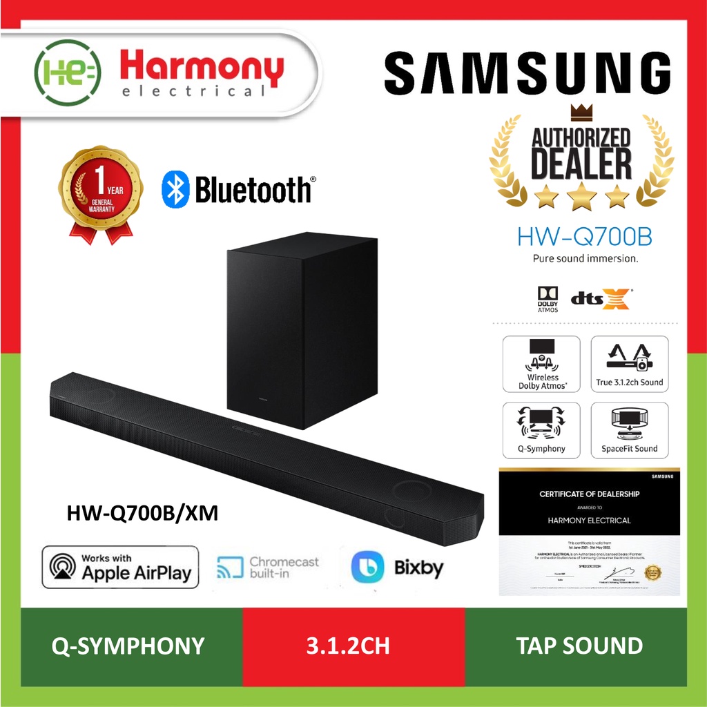 SAMSUNG HWQ700B/XM Q700B Soundbar with Wireless Dolby Atmos (Delivery