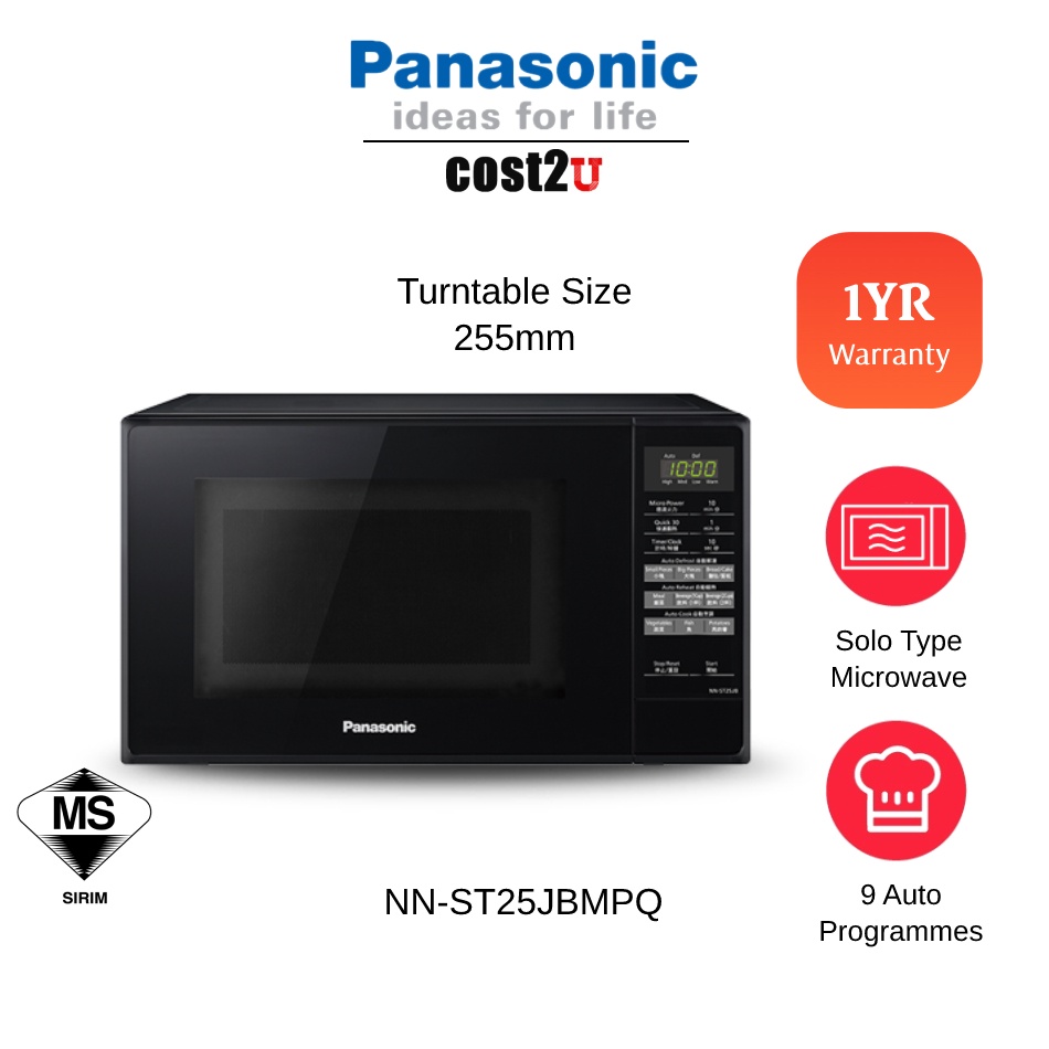 Panasonic 20L Solo Microwave Oven with 9 Auto Menus | NN-ST25JBMPQ NN-ST25JB PMW (Ketuhar Gelombang Mikro 微波炉)