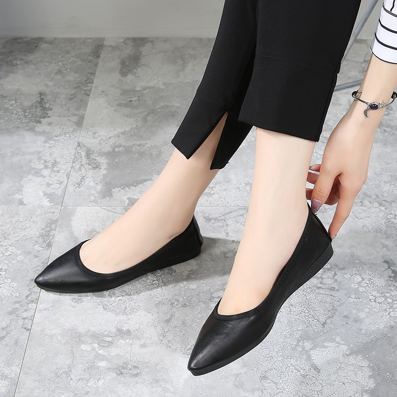 black flat shoes for work