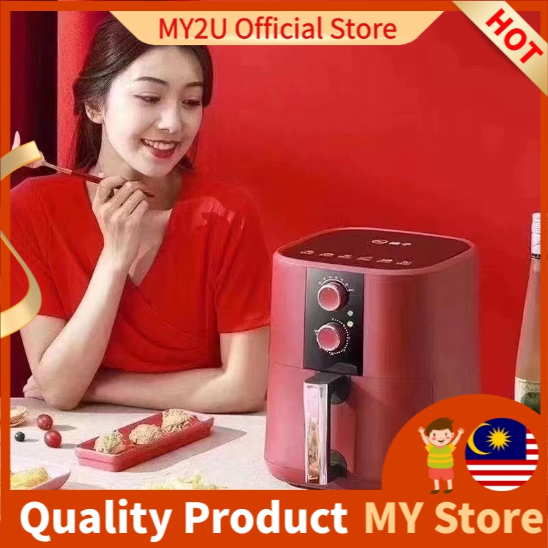 MY2UStore Air Fryer 5L Non Stick Multipurpose Fry Roast Grill Oil Free *Muat Ayam *Free MY Adaptor *1Year Warranty