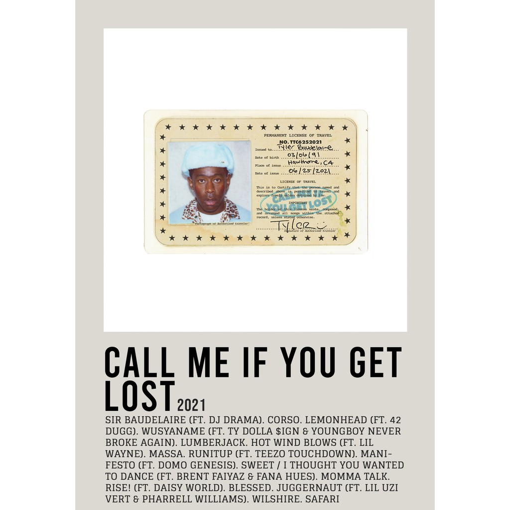 Ready Stock Aesthetic Poster Wall Call Me If You Get Lost Album By Tyler The Creator Famous Rapper Shopee Malaysia