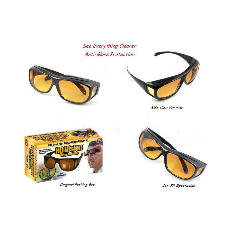 hd vision wraparound sunglasses day and night