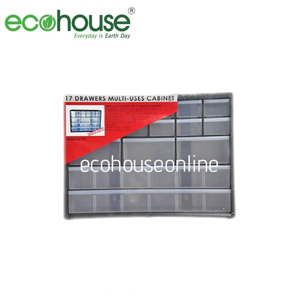 Ecohouse 17 Compartment Stackable Heavy Duty Drawers Plastic