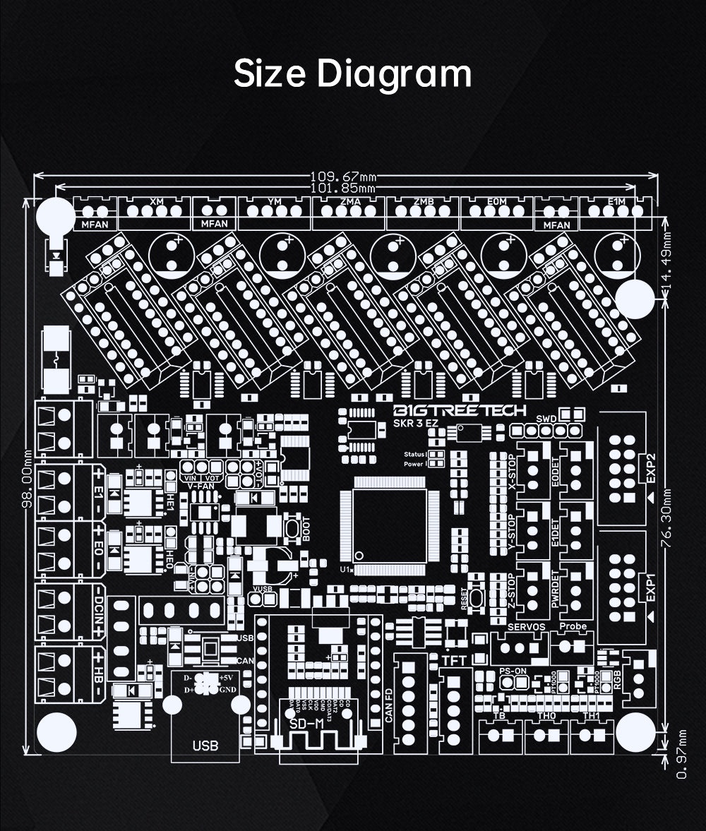 Bigtreetech btt skr 3 ez control board mainboard for 3d printer fit dual drivers tmc2209 ez5160 pro ender 5 fdm 3d print