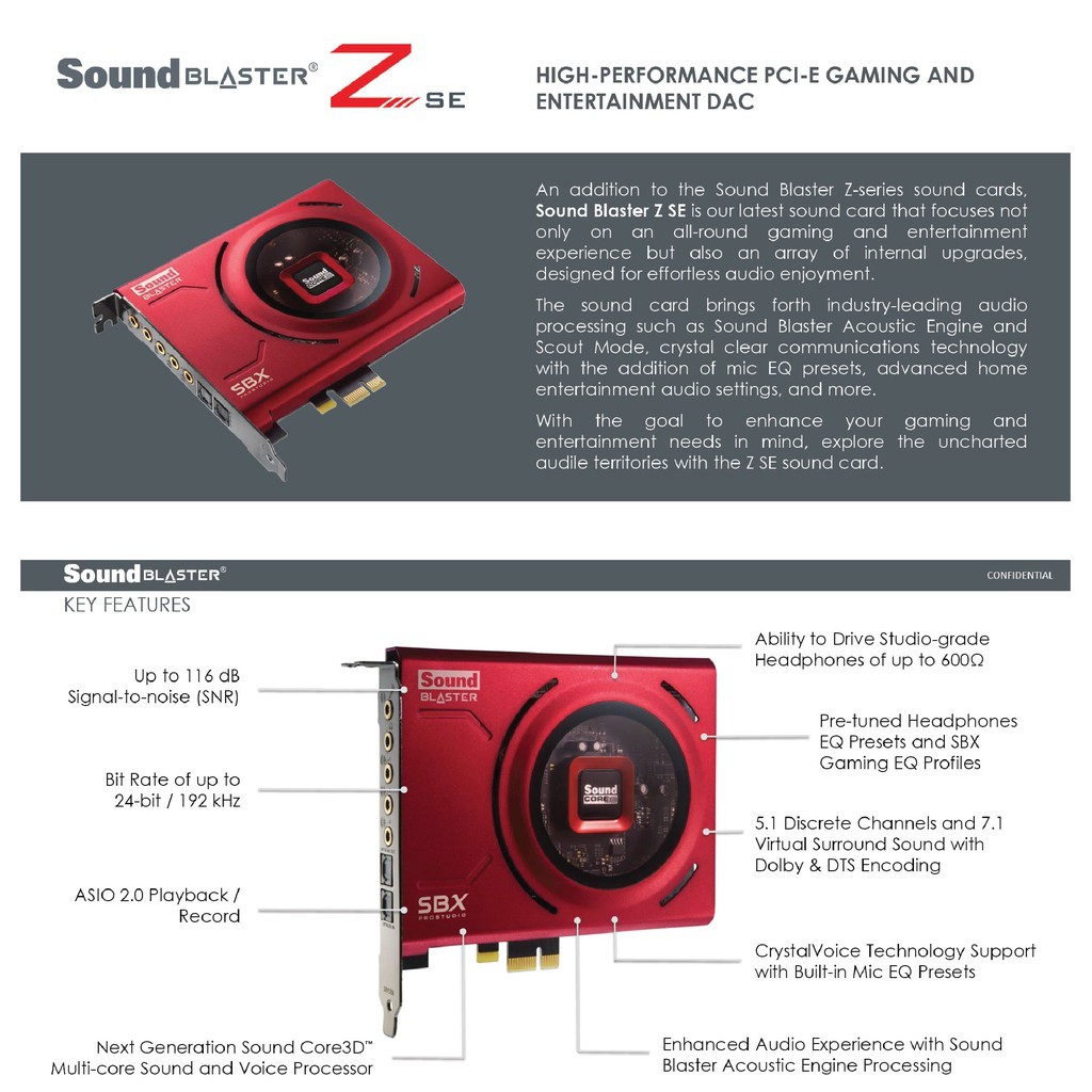 Creative Sound Blaster Z SE PCI-e Gaming Sound Card | Shopee Malaysia