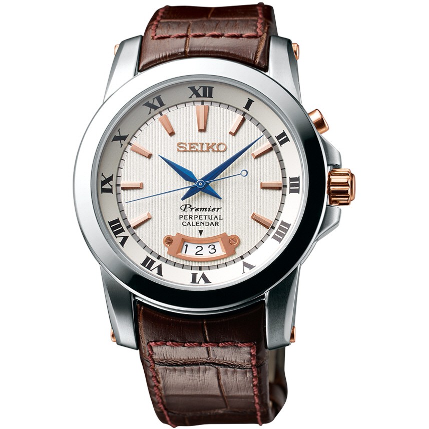 SEIKO . SNQ150P1 Men's PREMIER Perpetual Calendar Quartz Leather Strap  Champagne Brown *Original | Shopee Malaysia