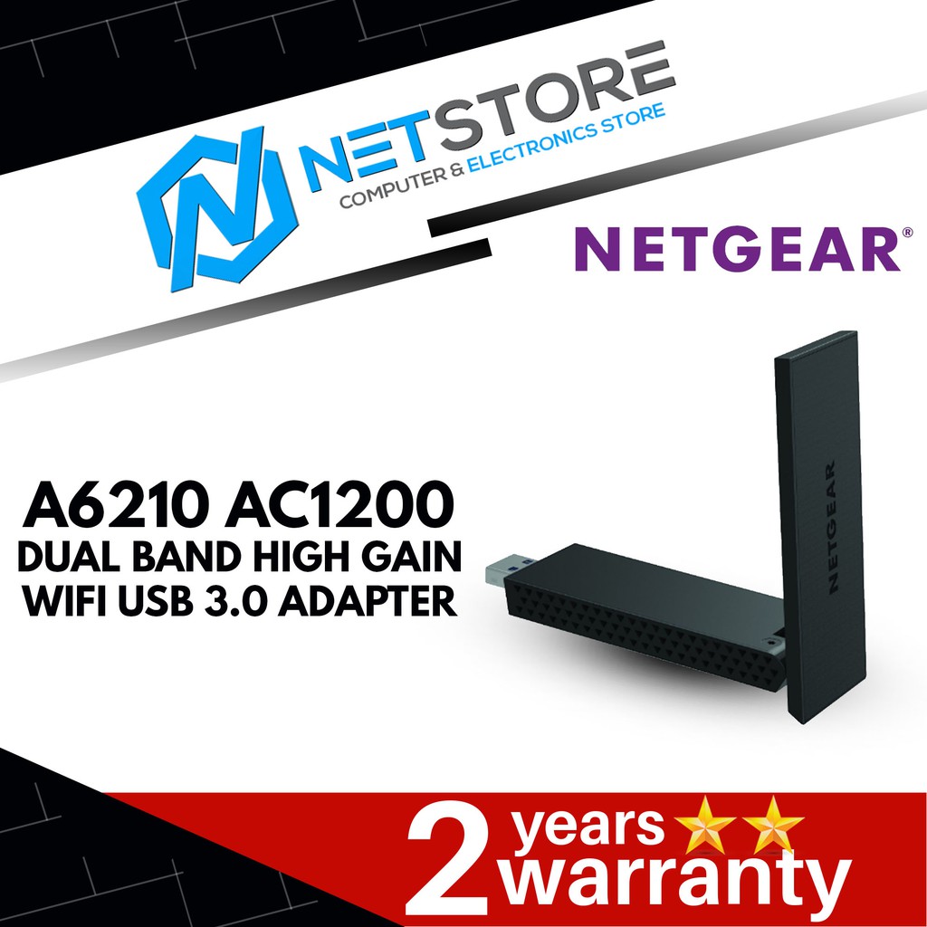 NETGEAR A6210 AC1200 802.11ac DualBand High Gain WiFi USB 3.0 Adapter