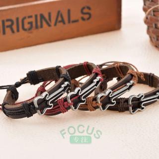 4pcs Retro Weave Bracelet Multilayer Leather Bangles Unisex Jewelry Gift L/&6