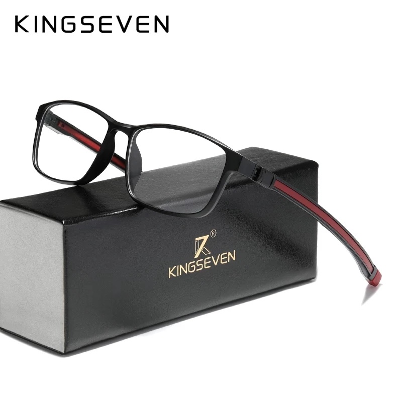 KINGSEVEN TR90 Glasses Frame Men Ultralight Square Eyeglasses 2022