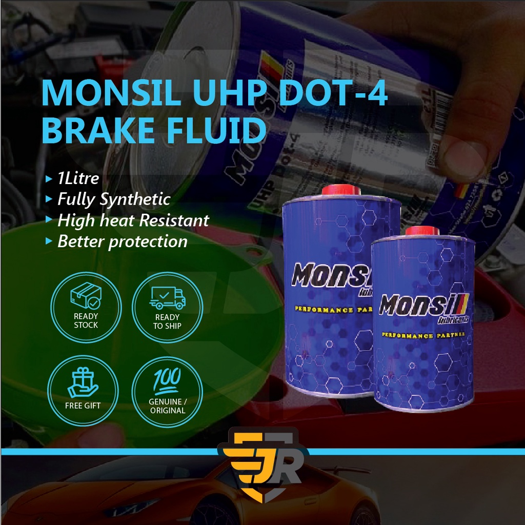 Monsil Brake Fluid Brake Oil UHP DOT 4 Minyak Brake Dot 4 1 Liter Brake
