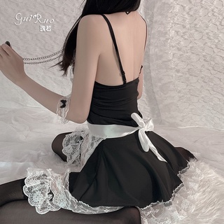 Sexy Lingerie Lace See-Through Maid Cosplay Uniform Suit | Shopee Malaysia