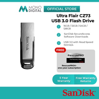 SanDisk Pendrive Ultra Flair CZ73 150MB/s USB 3.0 Flash Drive USB Flash Drive (128GB/64GB/32GB/16GB)
