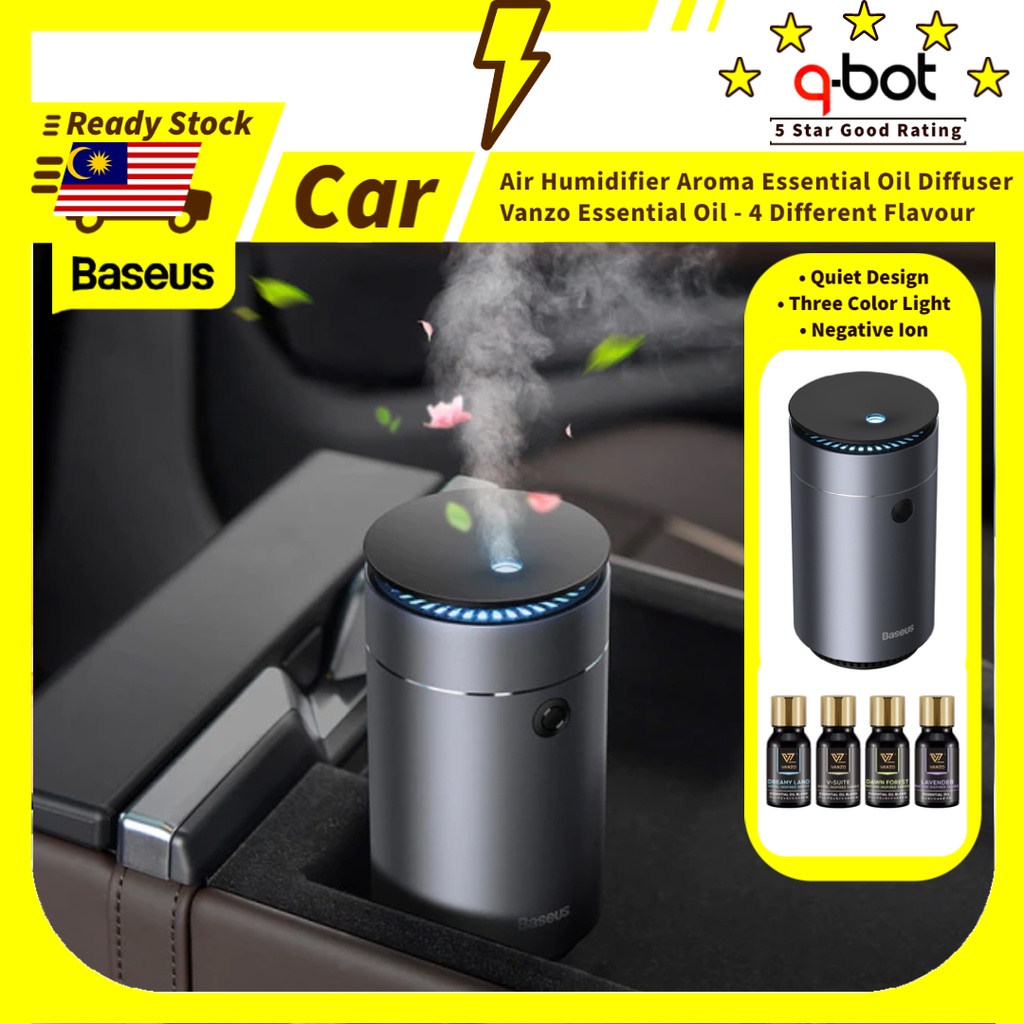 🇲🇾Baseus Car Air Humidifier Purifier Aroma Vanzo Essential Oil Diffuser