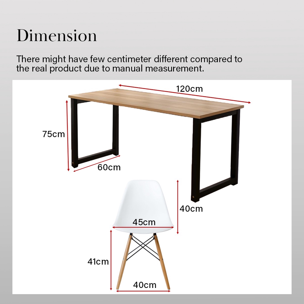 SHOCKING DEAL!! FINSSO: [120cm x 60cm] Contemporary Table with Eames Chair Dining Set