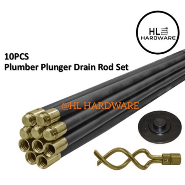 3ftx10pcs Plumber Plunger Drain Rod Accessories Ready Stock Flexible Plunger Untuk Saluran Paip Sinki Tersumbat Shopee Malaysia