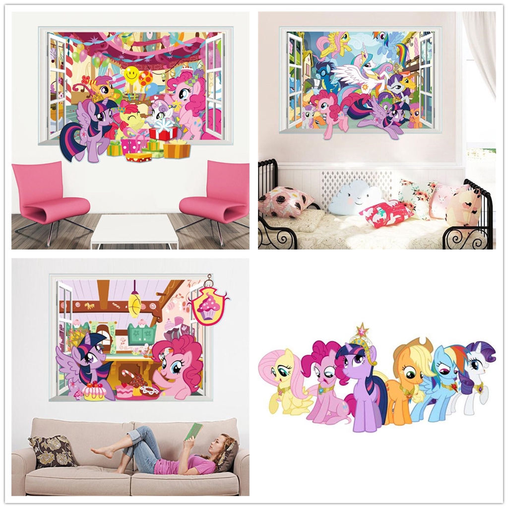 Wall Stickers My Little Pony Decoration For Kidsroom Bedroom Wallpaper