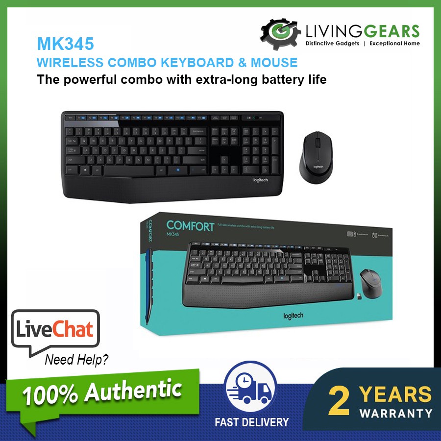 Logitech Wireless Combo Mk345 Keyboard Mouse 3 Years Warranty Shopee Malaysia