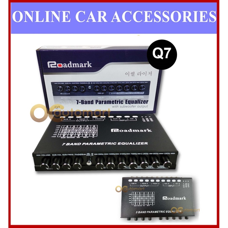 Roadmark Pre AMP Parametric Equalizer Audio Equalizer 7 Band Preamp