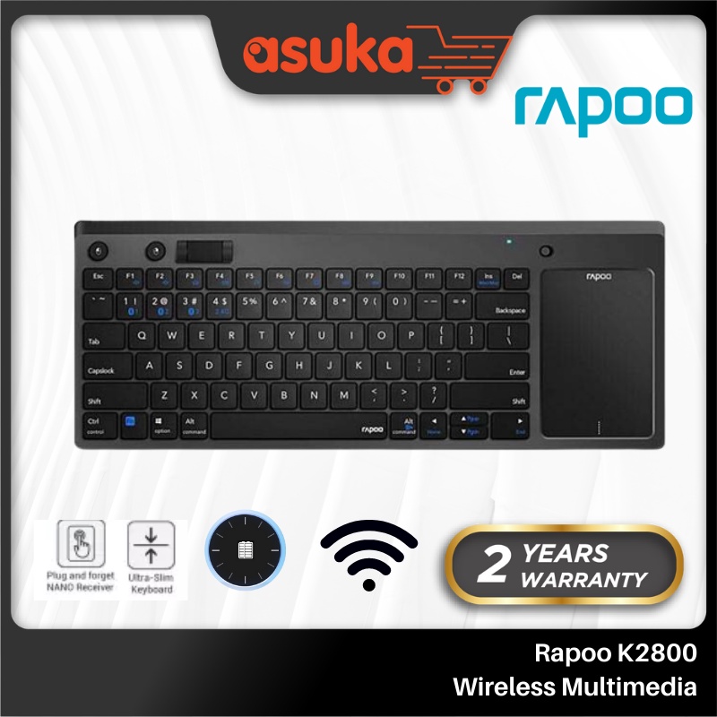 Rapoo K2800 Wireless Multimedia Keyboard with Integrated Touchpad