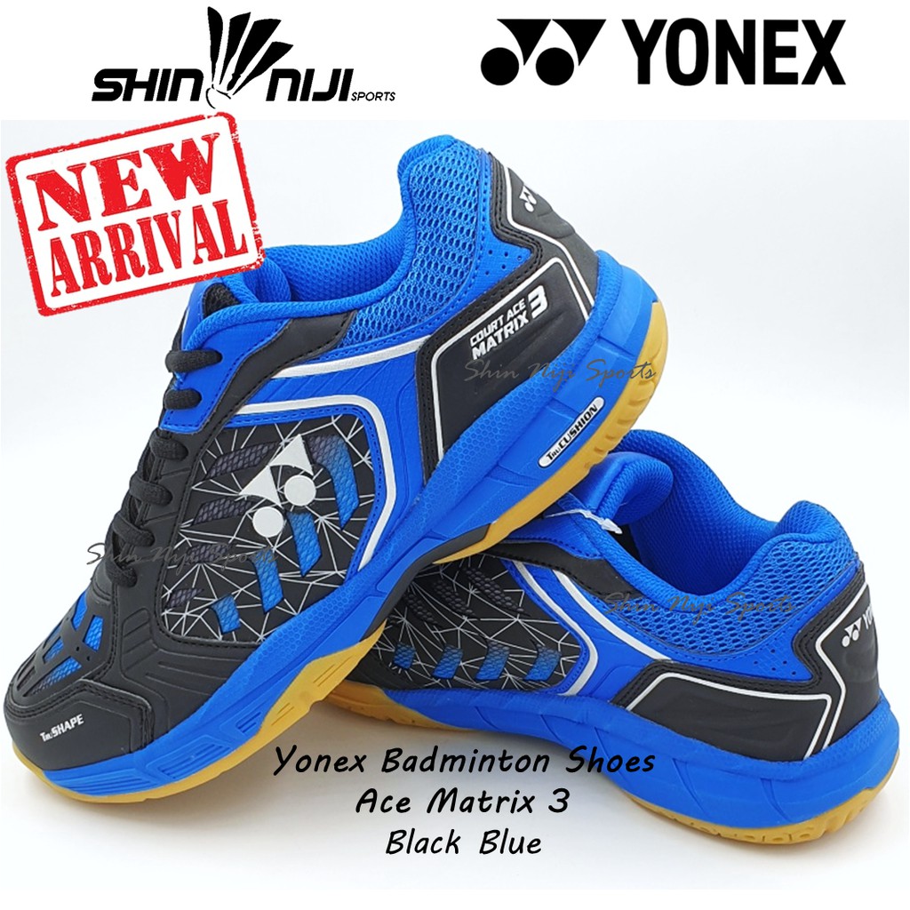 Yonex Court Ace Matrix 3 Badminton Shoes Black Blue | Shopee Malaysia