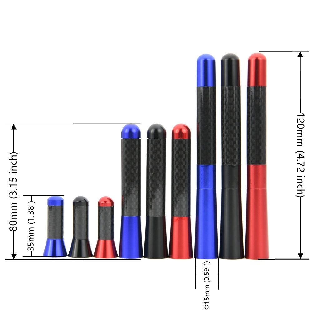 Must Multi 3.5/8/12CM Carbon Fiber Car Antenna FM Radio Aerial Signal Receiver Antena HONDA TOYOTA NISSAN SUZUKI MITS... - Image 2