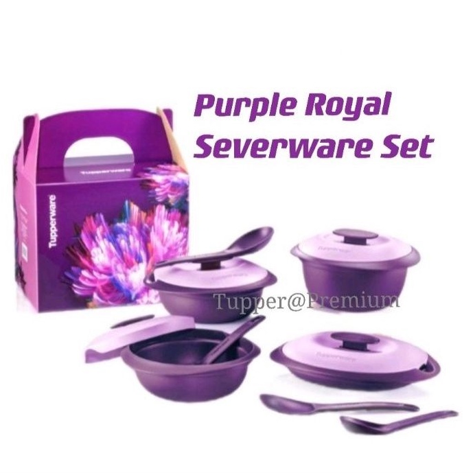 (READY STOCK)tupperware purple royal petit serveware set(purple color