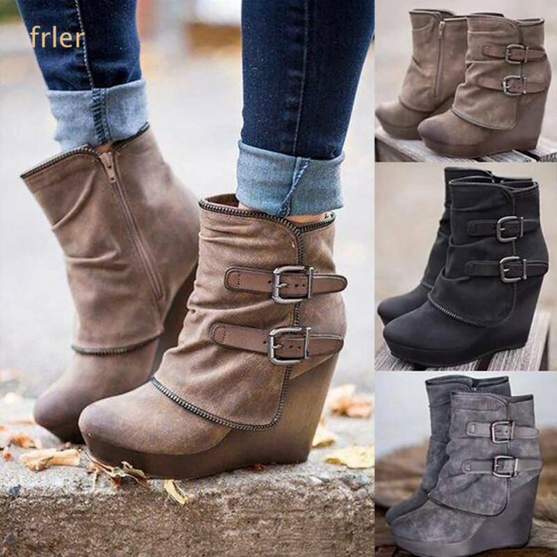 women's wedge ankle boots