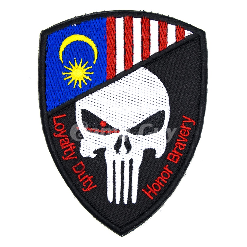 Molon Labe Skull & Dagger Embroidered Airsoft Paintball Cosplay Patch 