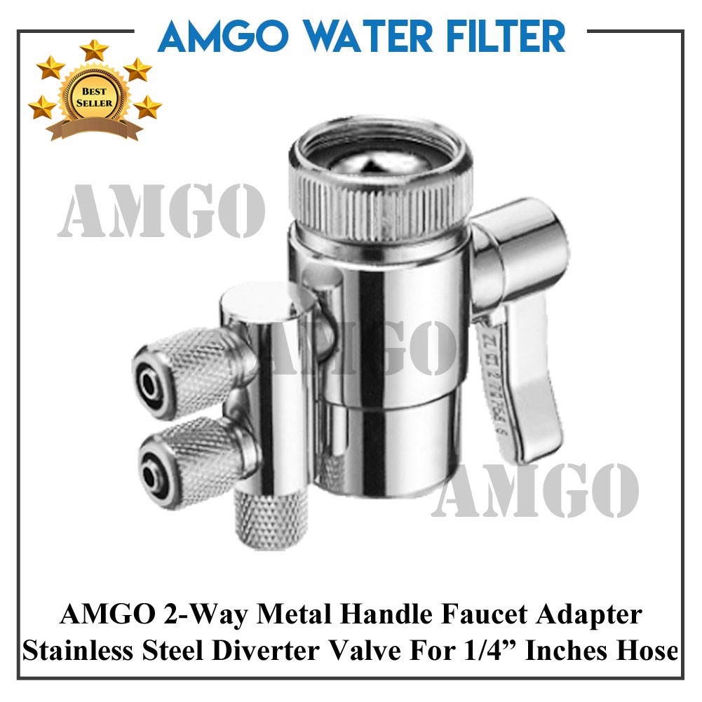 AMGO 2 Way Faucet Adapter, Water Filter Dispenser Tap Connector Diverter |  Shopee Malaysia