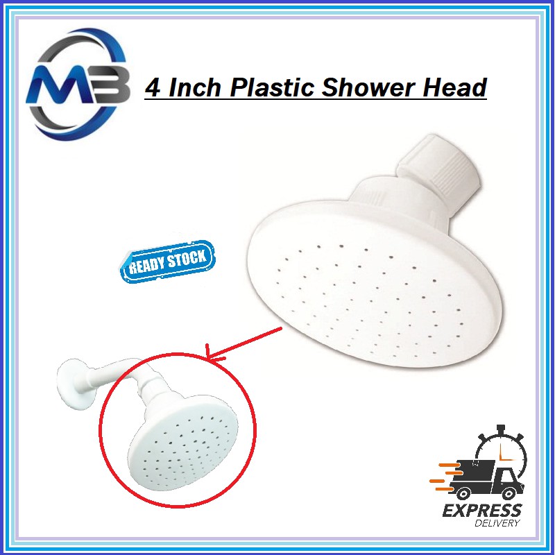 BATHROOM 4 INCH WHITE PVC PLASTIC SHOWER HEAD Shopee Malaysia