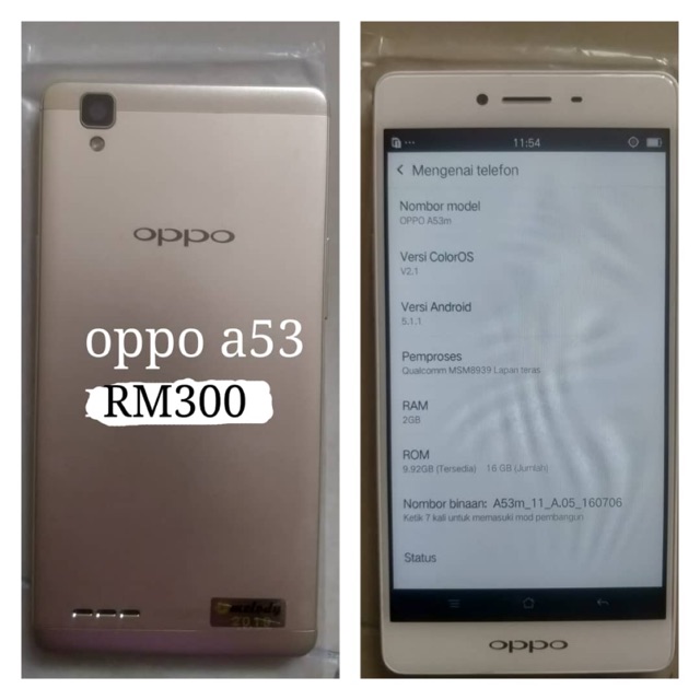 Oppo A53 2gb Ram 16gb Rom Shopee Malaysia