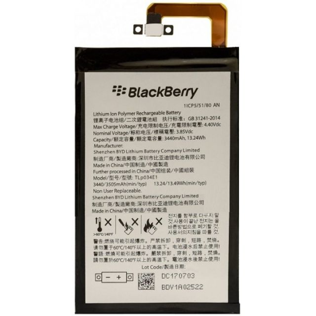 Blackberry Keyone Battery (TLp034E1/BAT63108003) 3505mAh Shopee