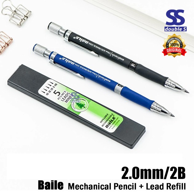 Baile 2B Lead Automatic Mechanical Pencil for Drawing Write 2.0mm pencil with Pencil leads