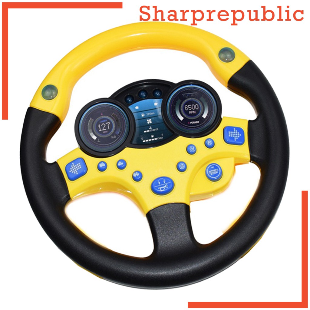 [SHARPREPUBLIC] Simulation Steering Wheel Toys, Simulated Driving Pretend  Play Toy Steering Wheel for Kids and Toddlers