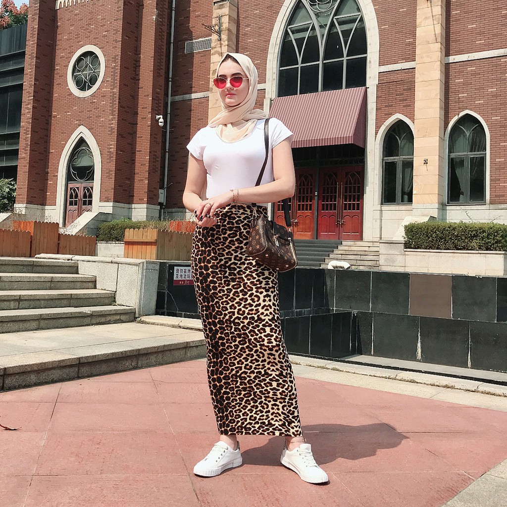 animal print long skirts for womens