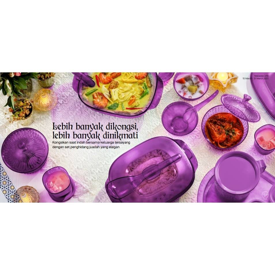 Tupperware Purple Royale Crystalline Saucy Server 1.8L / Soup Server 2.7L / Bowl with Spoon ( New )