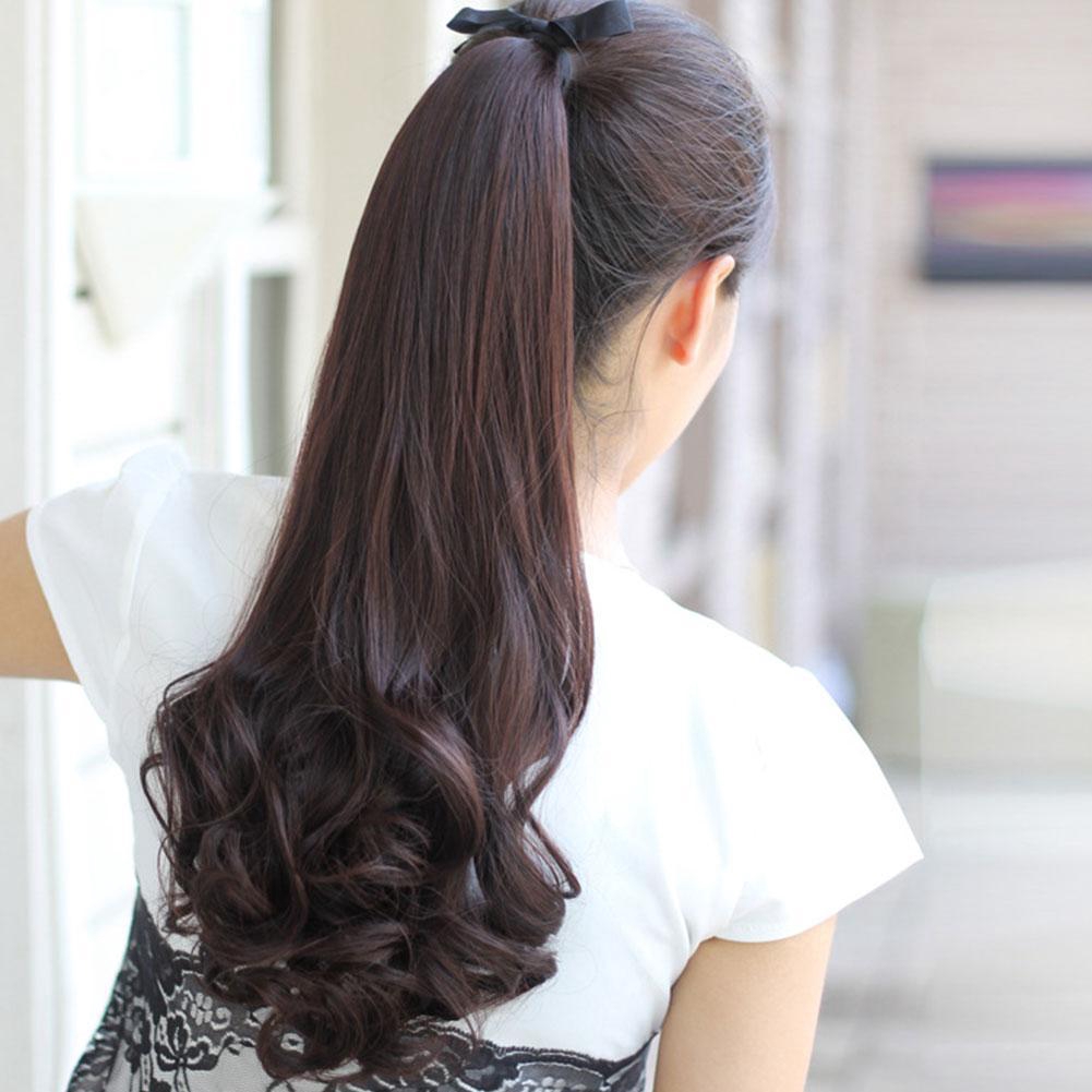 Wig Women S Silk Matte Straight Long Ponytails Hair Seamless Hair