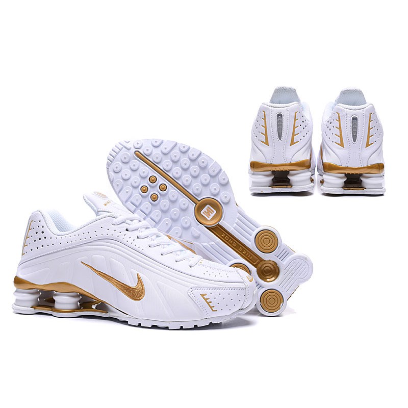 nike white and gold shoes