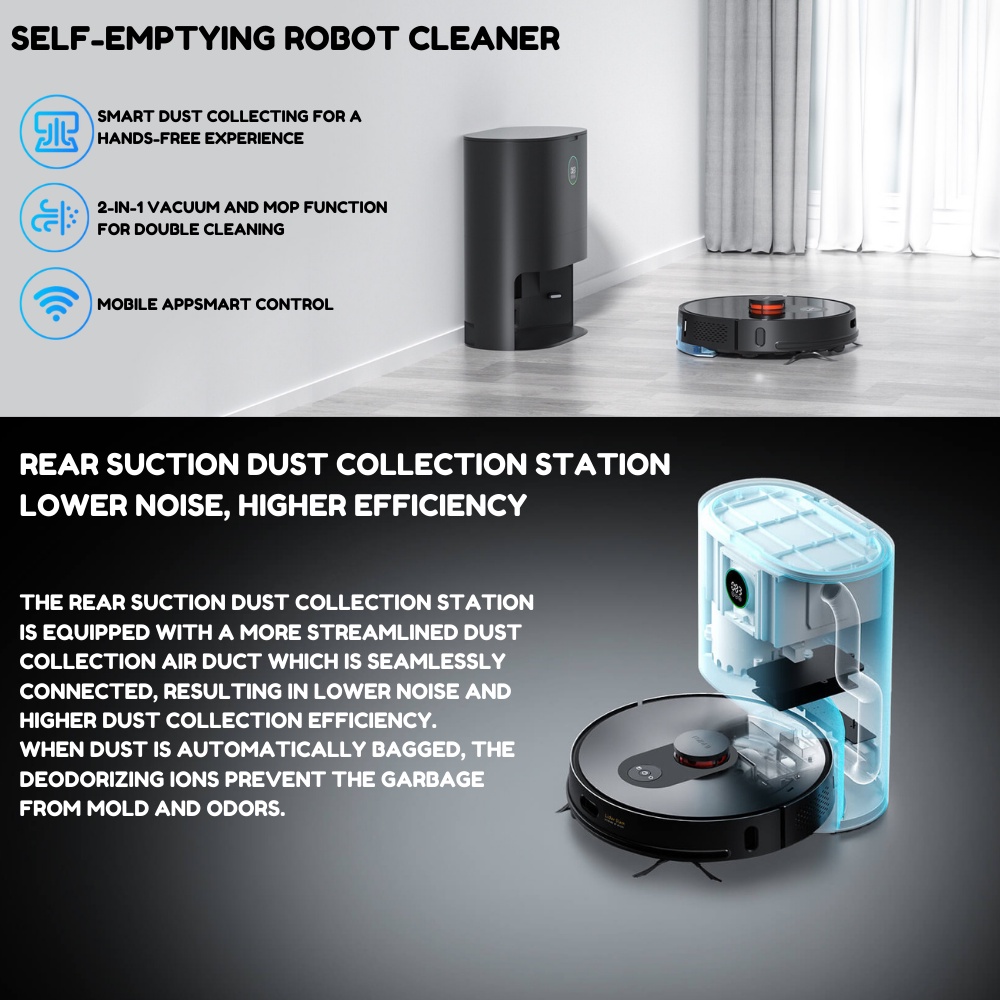 Xiaomi Roidmi Eve Plus Robot Vacuum Large Dustbin With Dust Collection
