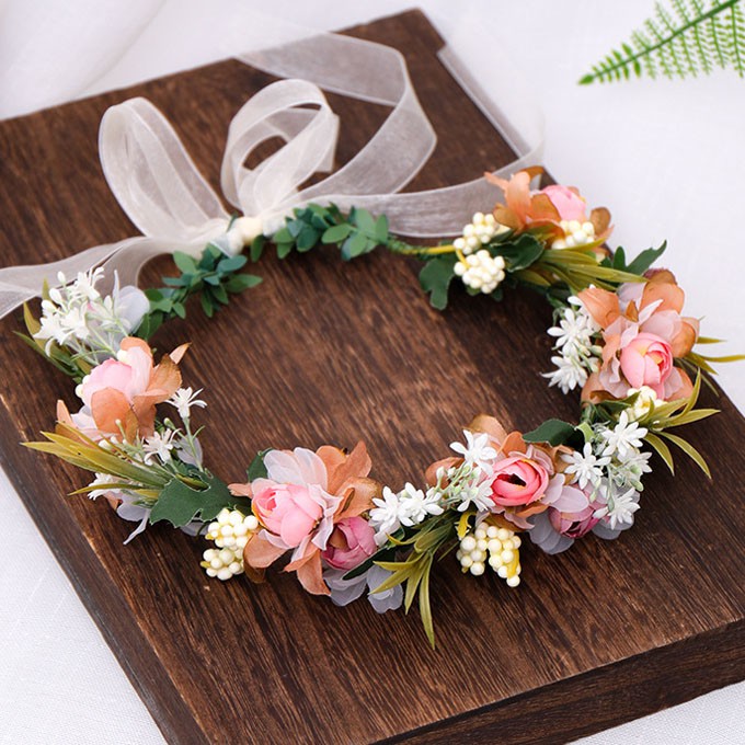 floral wedding head wreaths