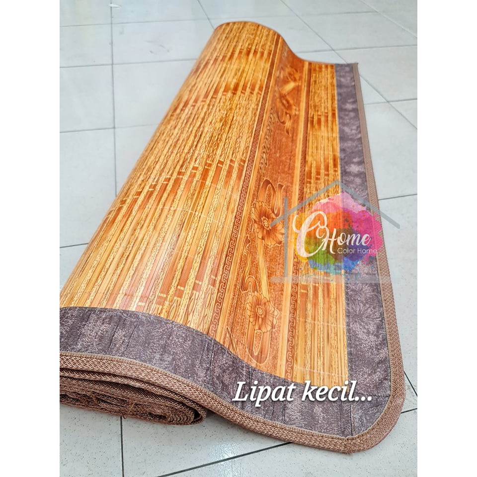 Karpet Carpet Bamboo Tikar  Buluh Bunga  Lipat Size XXL 