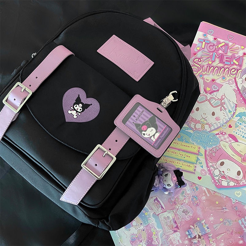 Sanrio Cinnamon Dog Melody Kuromi Canvas Girl Casual Backpack Genuine Authorized Honey Baby