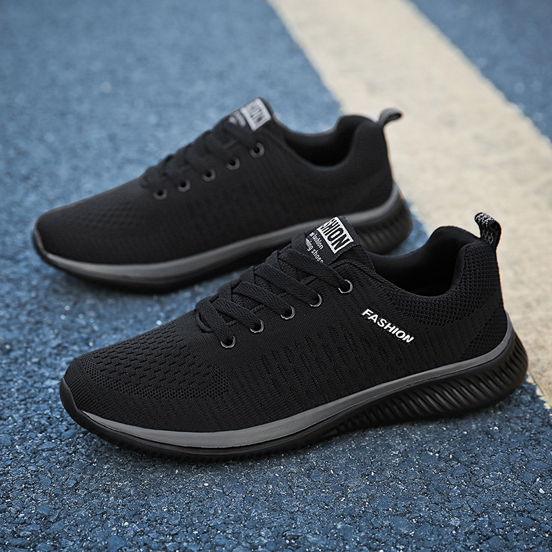 READY STOCK Black Couple Sneakers the Breathable Running Shoes Unisex ...