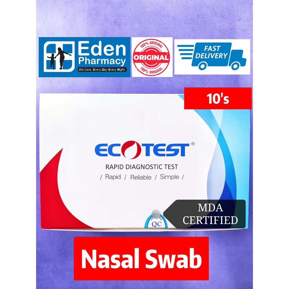 Ecotest covid19 ( NASAL SWAB ) / ( SALIVA ) RTK covid test kit ( 1 big