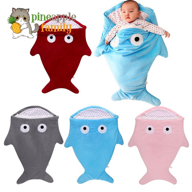 Baby Shark Sleeping Bag Infant Cute Blanket Warm Swaddle Shopee Malaysia